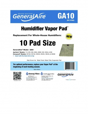 Generalaire 10" x 10" x 2" GA 10 7905 Humidifier Pad